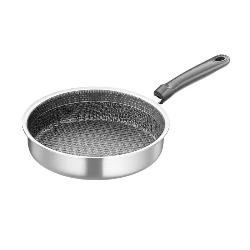 🍳🔥 Honeycomb Non-Stick Stainless Steel Frying Pan ⚡🧊 Even Heating, Oil-Free Healthy Cooking, Induction Compatible, Durable & Easy Clean for Daily Kitchen Use
