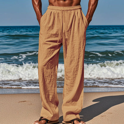 👖 LIMITED-TIME 49% OFF! ✨ Men's Breathable Linen Trousers – Loose Fit, Drawstring Waist, Functional Pockets 🌿