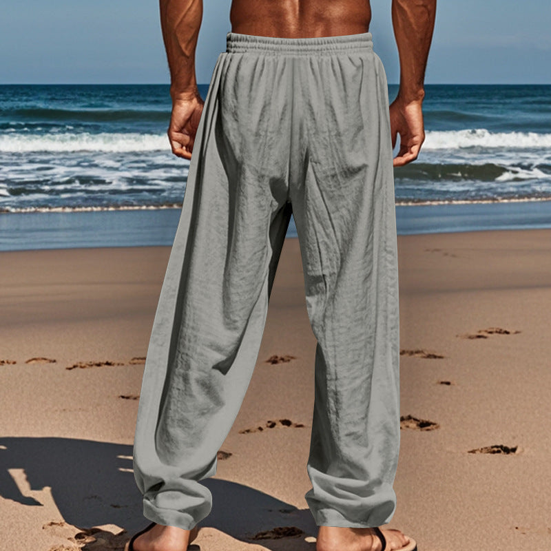👖 LIMITED-TIME 49% OFF! ✨ Men's Breathable Linen Trousers – Loose Fit, Drawstring Waist, Functional Pockets 🌿