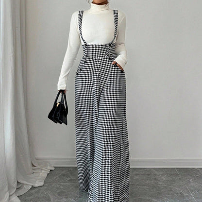 💎49% OFF!🖤Women’s Classic Houndstooth High-Waist Suspender Pants✨