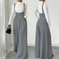 💎49% OFF!🖤Women’s Classic Houndstooth High-Waist Suspender Pants✨