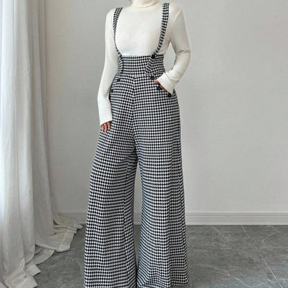 💎49% OFF!🖤Women’s Classic Houndstooth High-Waist Suspender Pants✨