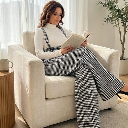 💎49% OFF!🖤Women’s Classic Houndstooth High-Waist Suspender Pants✨