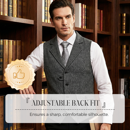 👔Spring Sale 40% Off!⌚Men's Classic Herringbone Tweed Suit Vest