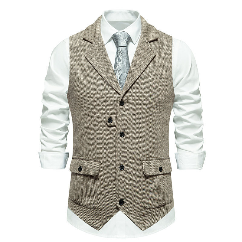 👔Spring Sale 40% Off!⌚Men's Classic Herringbone Tweed Suit Vest