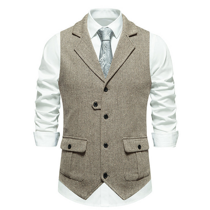 👔Spring Sale 40% Off!⌚Men's Classic Herringbone Tweed Suit Vest