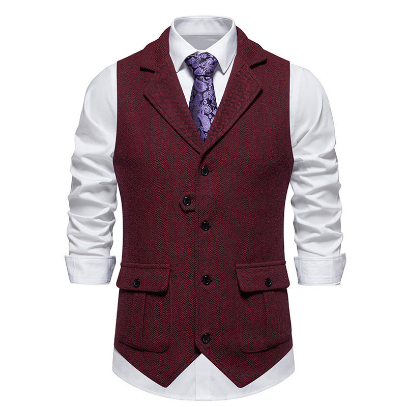 👔Spring Sale 40% Off!⌚Men's Classic Herringbone Tweed Suit Vest