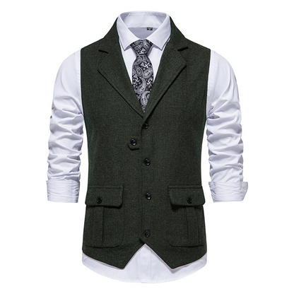 👔Spring Sale 40% Off!⌚Men's Classic Herringbone Tweed Suit Vest