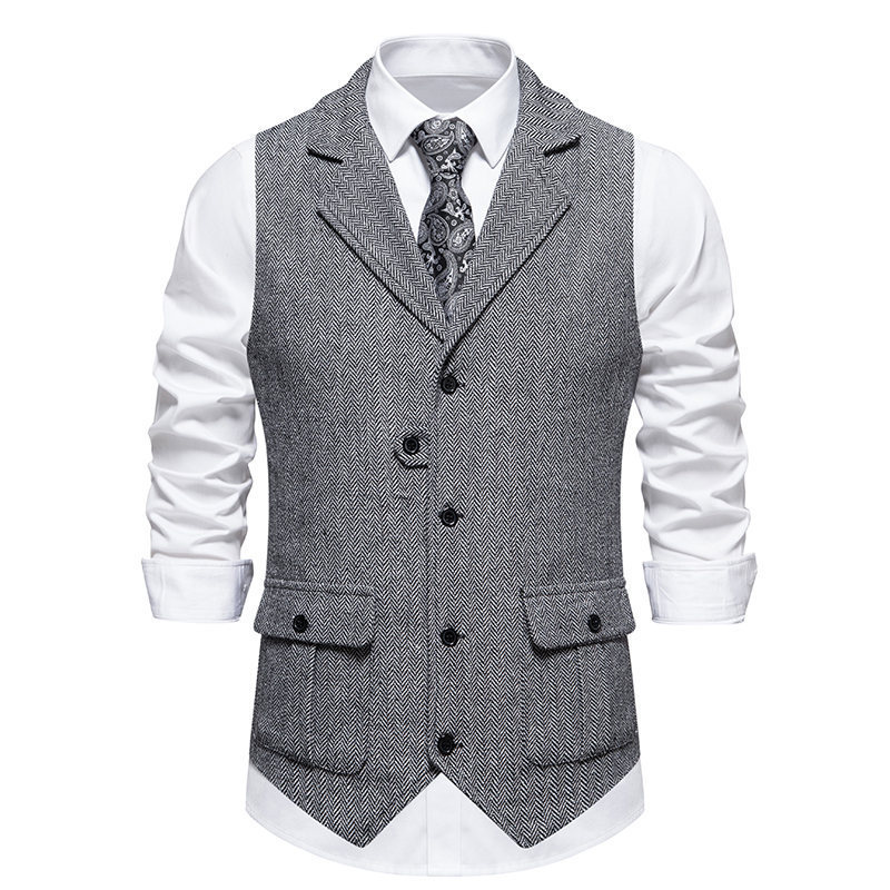 👔Spring Sale 40% Off!⌚Men's Classic Herringbone Tweed Suit Vest