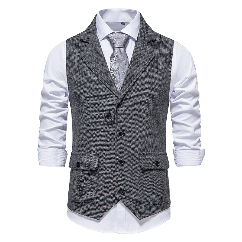 👔Spring Sale 40% Off!⌚Men's Classic Herringbone Tweed Suit Vest