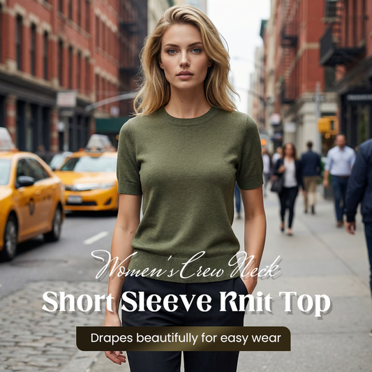 🎁New arrival 49% OFF👚Women's Crew Neck Short Sleeve Knit Top✨