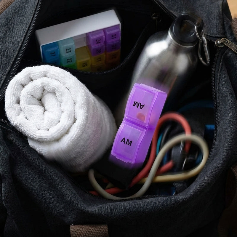 🥳2026 HOT SALE🥳💞50K+ SOLD!🌍✈️ 49% OFF! 4-Week Medication Travel Case – 31-day compartments, easy-open design. Ideal for seniors, vacations & weekly planning. 📅🔒