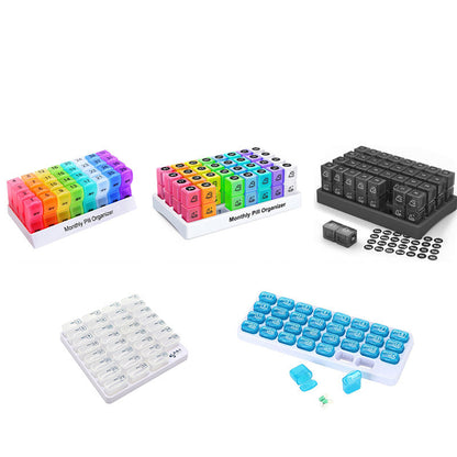 🥳2026 HOT SALE🥳💞50K+ SOLD!🌍✈️ 49% OFF! 4-Week Medication Travel Case – 31-day compartments, easy-open design. Ideal for seniors, vacations & weekly planning. 📅🔒