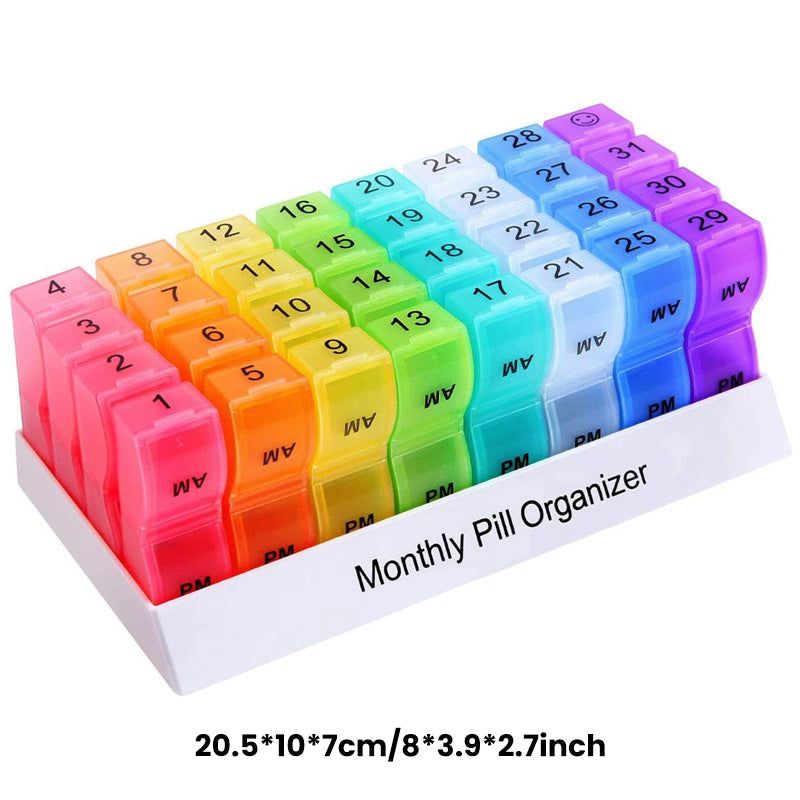 🥳2026 HOT SALE🥳💞50K+ SOLD!🌍✈️ 49% OFF! 4-Week Medication Travel Case – 31-day compartments, easy-open design. Ideal for seniors, vacations & weekly planning. 📅🔒