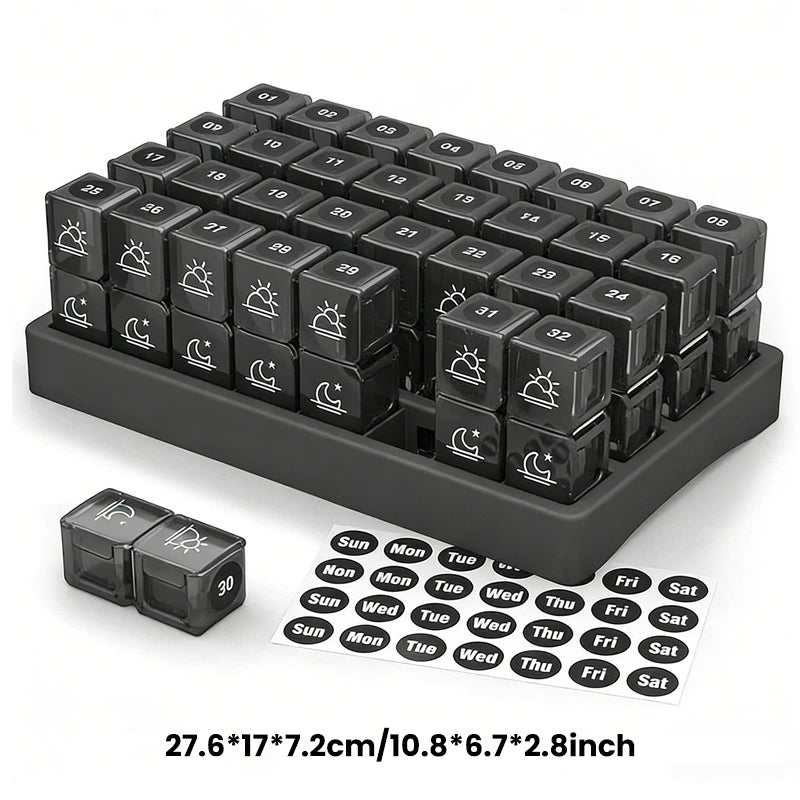 🥳2026 HOT SALE🥳💞50K+ SOLD!🌍✈️ 49% OFF! 4-Week Medication Travel Case – 31-day compartments, easy-open design. Ideal for seniors, vacations & weekly planning. 📅🔒