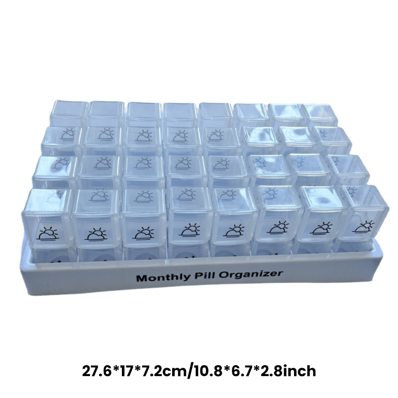 🥳2026 HOT SALE🥳💞50K+ SOLD!🌍✈️ 49% OFF! 4-Week Medication Travel Case – 31-day compartments, easy-open design. Ideal for seniors, vacations & weekly planning. 📅🔒
