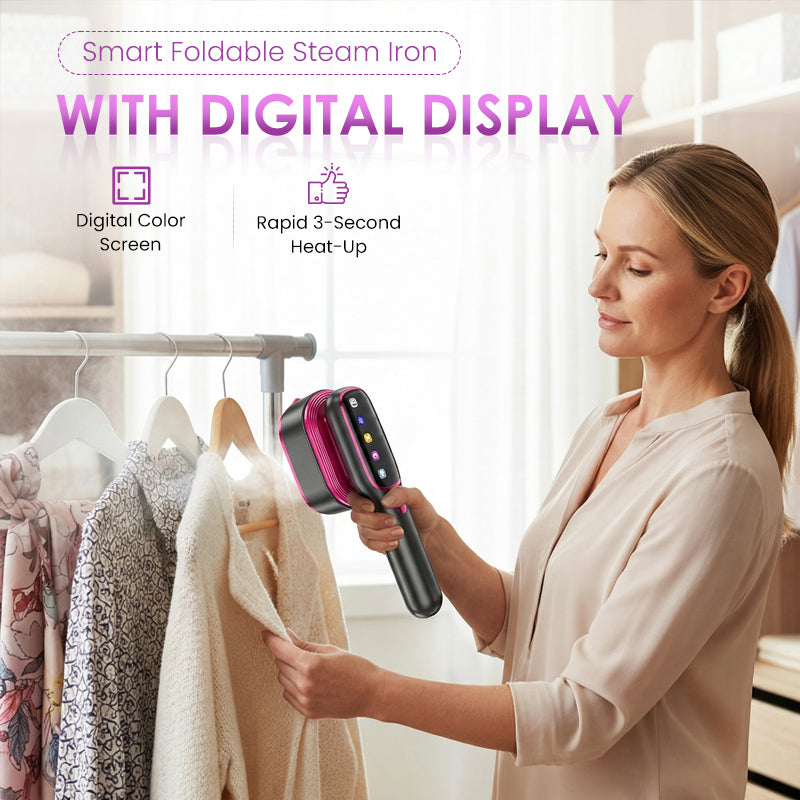 💖40% OFF!👔Smart Foldable Steam Iron with Digital Display✨