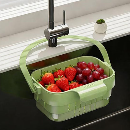 🧺 BUY 3 GET 1 FREE! 🍅 Collapsible Faucet-Hanging Sink Strainer Basket – Hanging, practical & easy to clean – Perfect for fruits, veggies or kitchen utensils – space-saving and versatile 🥦✨