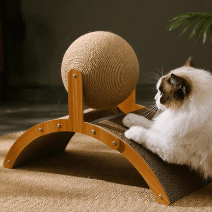 💖49% OFF!🐱Natural Sisal Cat Scratching Ball With Cardboard Pad✨