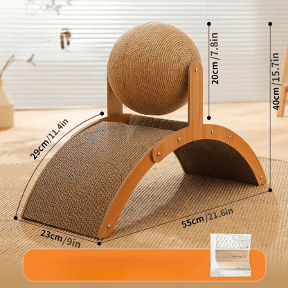 💖49% OFF!🐱Natural Sisal Cat Scratching Ball With Cardboard Pad✨