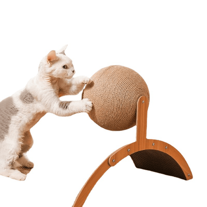 💖49% OFF!🐱Natural Sisal Cat Scratching Ball With Cardboard Pad✨