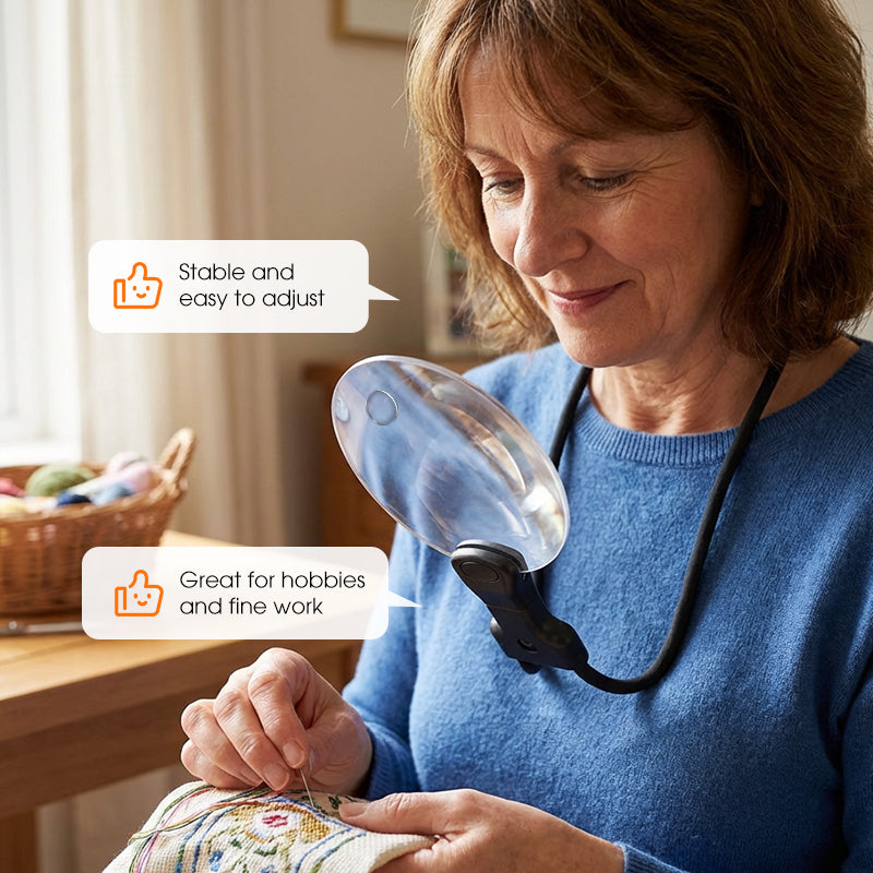 🔥Hot Sale Offers-5X Hands Free Magnifying Glass