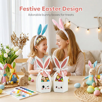 🥳2026 HOT SALE🥳💞60% OFF!✨ 💝10PCS Easter Bunny Treat Boxes with Ribbons & Tags