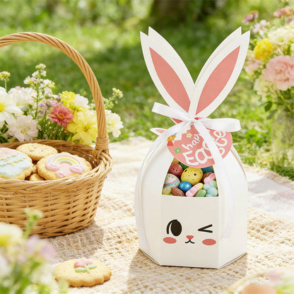 🥳2026 HOT SALE🥳💞60% OFF!✨ 💝10PCS Easter Bunny Treat Boxes with Ribbons & Tags