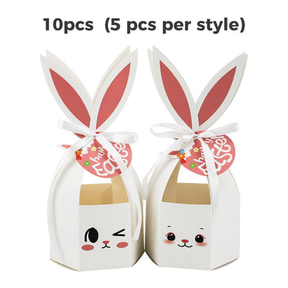 🥳2026 HOT SALE🥳💞60% OFF!✨ 💝10PCS Easter Bunny Treat Boxes with Ribbons & Tags