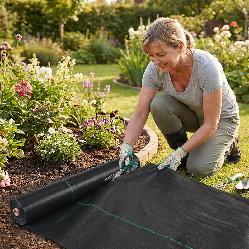 🌿 49% OFF NOW! 🧵 Weed Control Fabric – Blocks Sunlight, Breathable & Perfect for Garden Beds & Pathways 📉