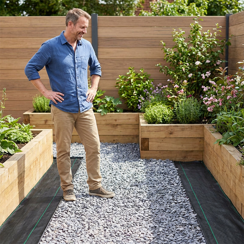 🌿 49% OFF NOW! 🧵 Weed Control Fabric – Blocks Sunlight, Breathable & Perfect for Garden Beds & Pathways 📉