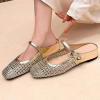 📢📢49% OFF !!!⏰Women's Woven Square-Toe Mary Jane Mules