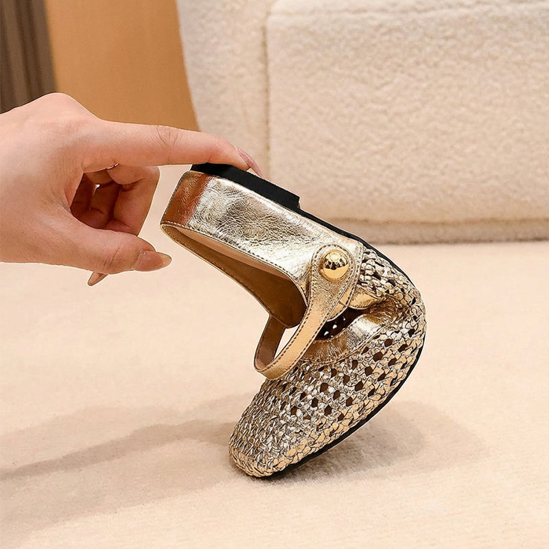 📢📢49% OFF !!!⏰Women's Woven Square-Toe Mary Jane Mules