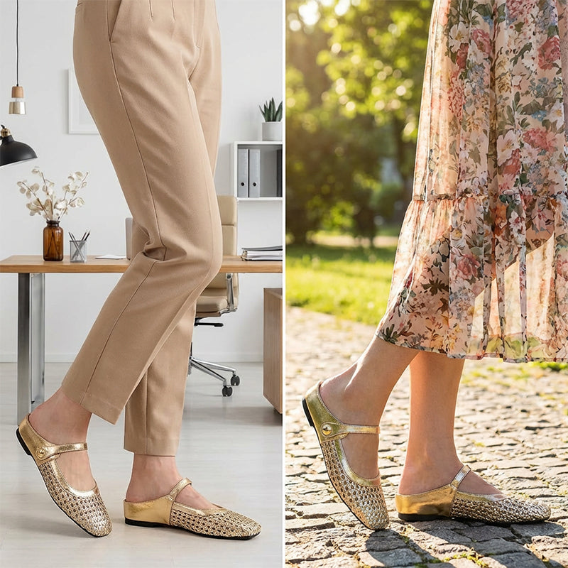 📢📢49% OFF !!!⏰Women's Woven Square-Toe Mary Jane Mules