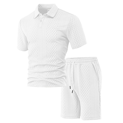 💞50K+ SOLD!💥🩳Men's Diamond Print 2-Piece Set – Ready in seconds! Soft, breathable top with easy shorts. No fuss, just style. Perfect for garden BBQs or coffee dates.