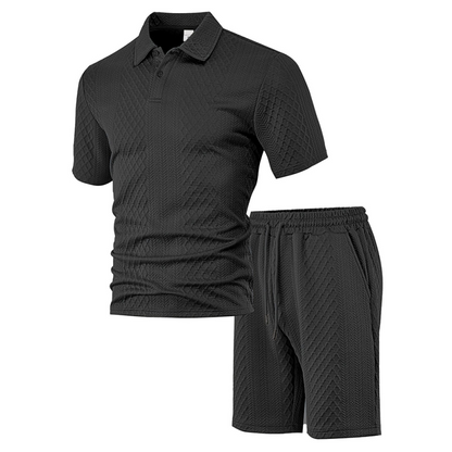 💞50K+ SOLD!💥🩳Men's Diamond Print 2-Piece Set – Ready in seconds! Soft, breathable top with easy shorts. No fuss, just style. Perfect for garden BBQs or coffee dates.
