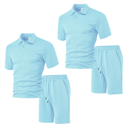 💞50K+ SOLD!💥🩳Men's Diamond Print 2-Piece Set – Ready in seconds! Soft, breathable top with easy shorts. No fuss, just style. Perfect for garden BBQs or coffee dates.