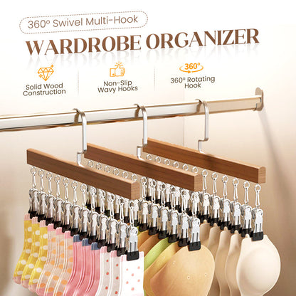 🔥40% OFF!👕360° Swivel Multi-Hook Wardrobe Organizer