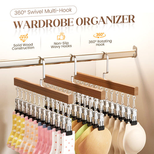 🔥40% OFF!👕360° Swivel Multi-Hook Wardrobe Organizer