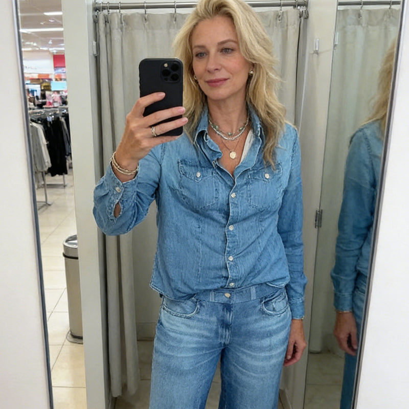 🔥40% OFF 📢Women’s Faux Denim Pajama 2-Piece Set