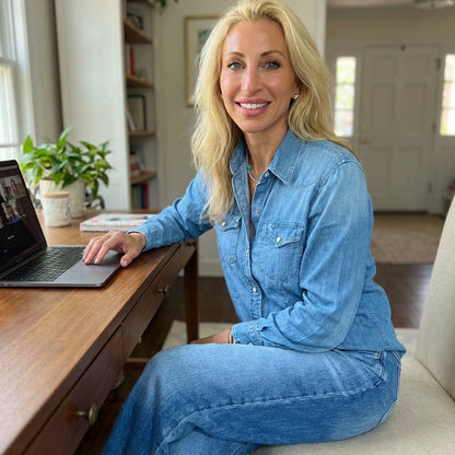 🔥40% OFF 📢Women’s Faux Denim Pajama 2-Piece Set