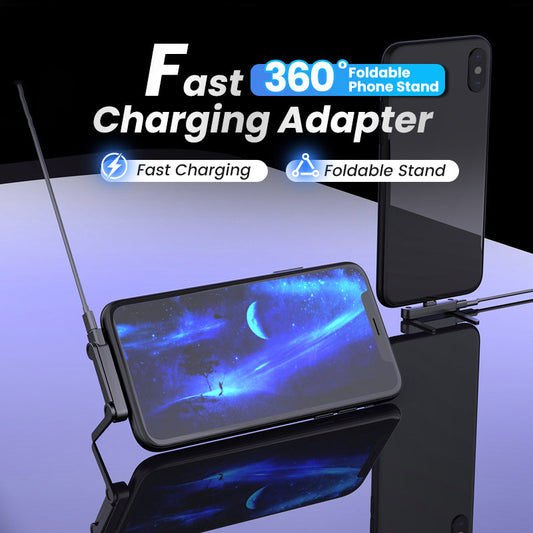 🔋 49% OFF NOW! ⚡ Fast Charging Adapter with 360° Foldable Phone Stand – Universal Compatibility, Compact Design & Hands-Free Viewing 📱