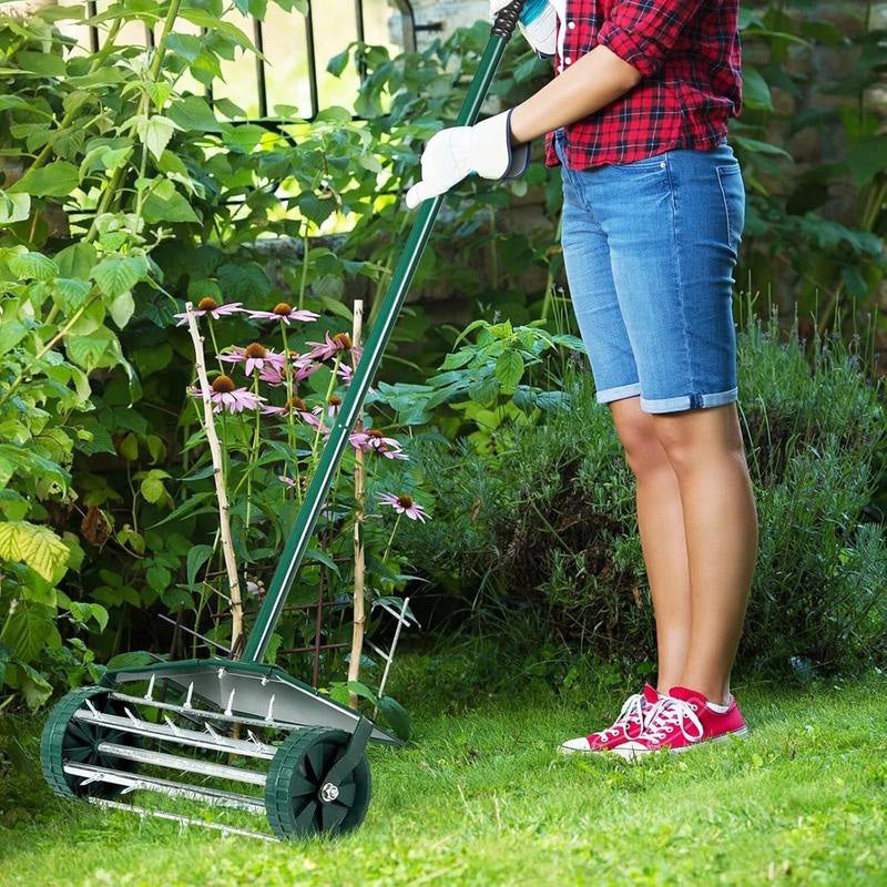 ⏳Limited-time 49% off⏰Rolling Lawn Aerator with Handle🏡🌱