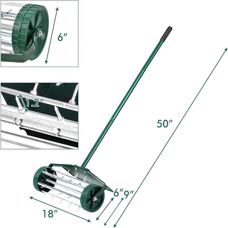 ⏳Limited-time 49% off⏰Rolling Lawn Aerator with Handle🏡🌱