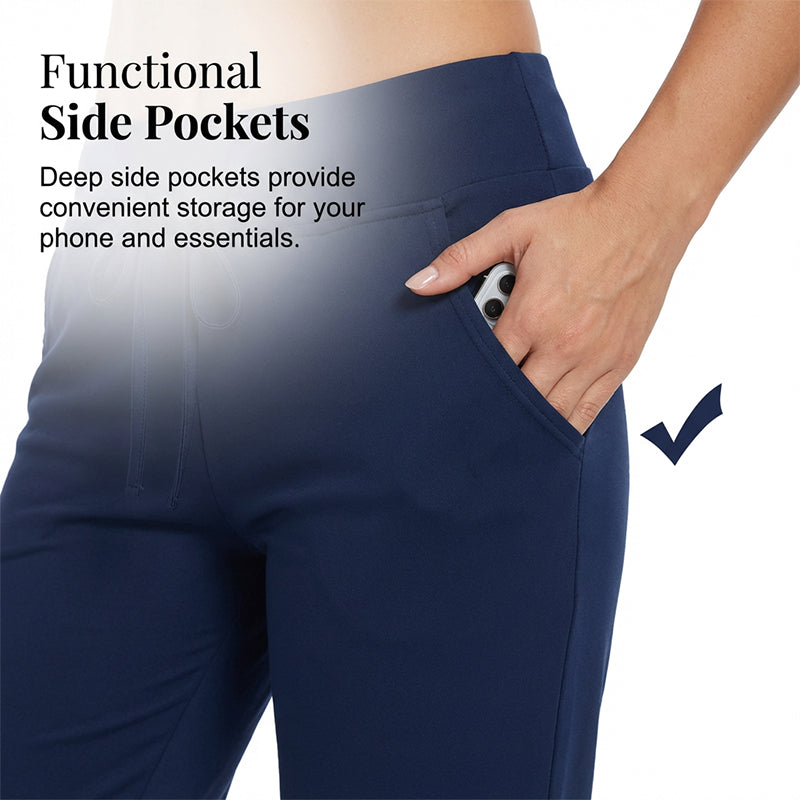 ⚡49% OFF⚡Drawstring Waist Cropped Sweatpants – Soft Polyester, Capri-Length & Side Pockets