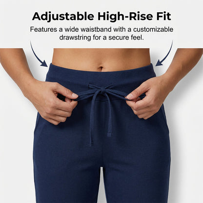 ⚡49% OFF⚡Drawstring Waist Cropped Sweatpants – Soft Polyester, Capri-Length & Side Pockets