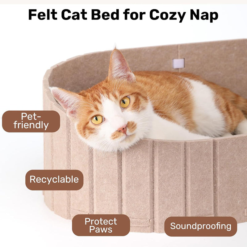🌟49% OFF NOW!🐱Multi-Functional Felt Cat Bed with Scratcher Pad💖