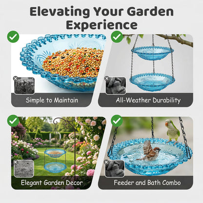 🥳2026 HOT SALE🥳💞50K+ SOLD!🐦🌧️ 49% OFF! Vintage-Style Bird Feeder with Bath – Hangs anywhere, easy to fill. Attracts robins & blue tits. Perfect for nature lovers. 🏡✨