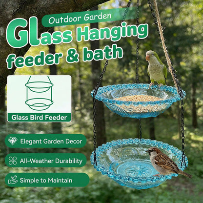 🥳2026 HOT SALE🥳💞50K+ SOLD!🐦🌧️ 49% OFF! Vintage-Style Bird Feeder with Bath – Hangs anywhere, easy to fill. Attracts robins & blue tits. Perfect for nature lovers. 🏡✨
