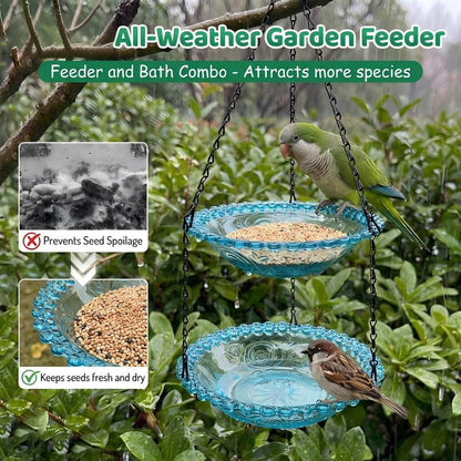 🥳2026 HOT SALE🥳💞50K+ SOLD!🐦🌧️ 49% OFF! Vintage-Style Bird Feeder with Bath – Hangs anywhere, easy to fill. Attracts robins & blue tits. Perfect for nature lovers. 🏡✨